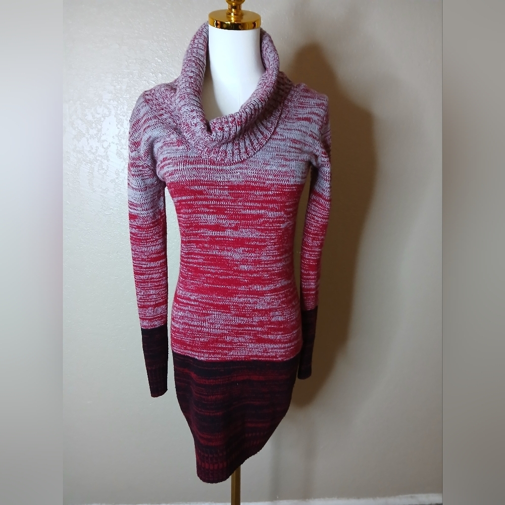 XOXO Womens Long Sleeve Mock Neck Sweater Dress Multicolor  Size M